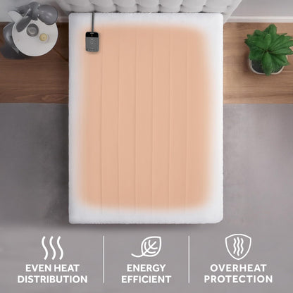 Sunbeam Polyester Wi-Fi Connected Mattress Pad, Electric Blanket, 10 Heat Settings, Queen Size