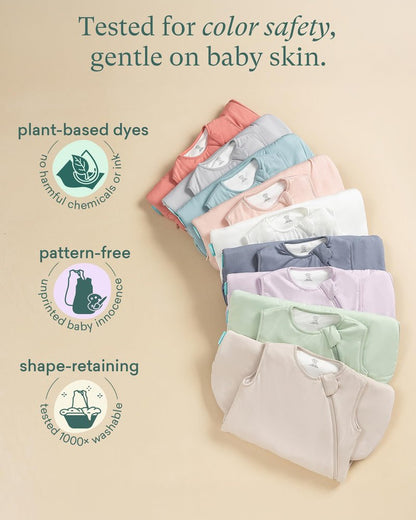 PurComfy Supersoft Sleep Sack 1.0 TOG, Premium Bamboo Viscose Baby Sleeping Bag, 2-Way Safe Zipper Sleep Sacks 6-15 Months (Slate)