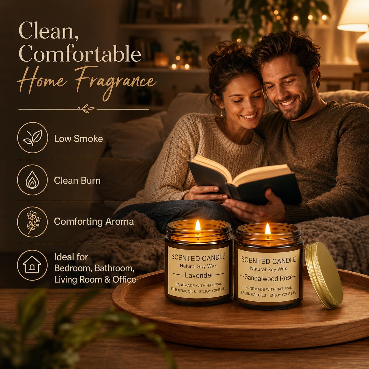 8 Pack Scented Candles, Natural Soy Wax with Elegant Packaging - Reassuring Gifts for Women and Men, Suitable for Valentine's Day, Mother's Day and Christmas