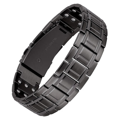 Feraco Titanium Steel Magnetic Bracelet for Men with 3500 Gauss Magnets,Men's Jewelry for Anniversary Father's Day