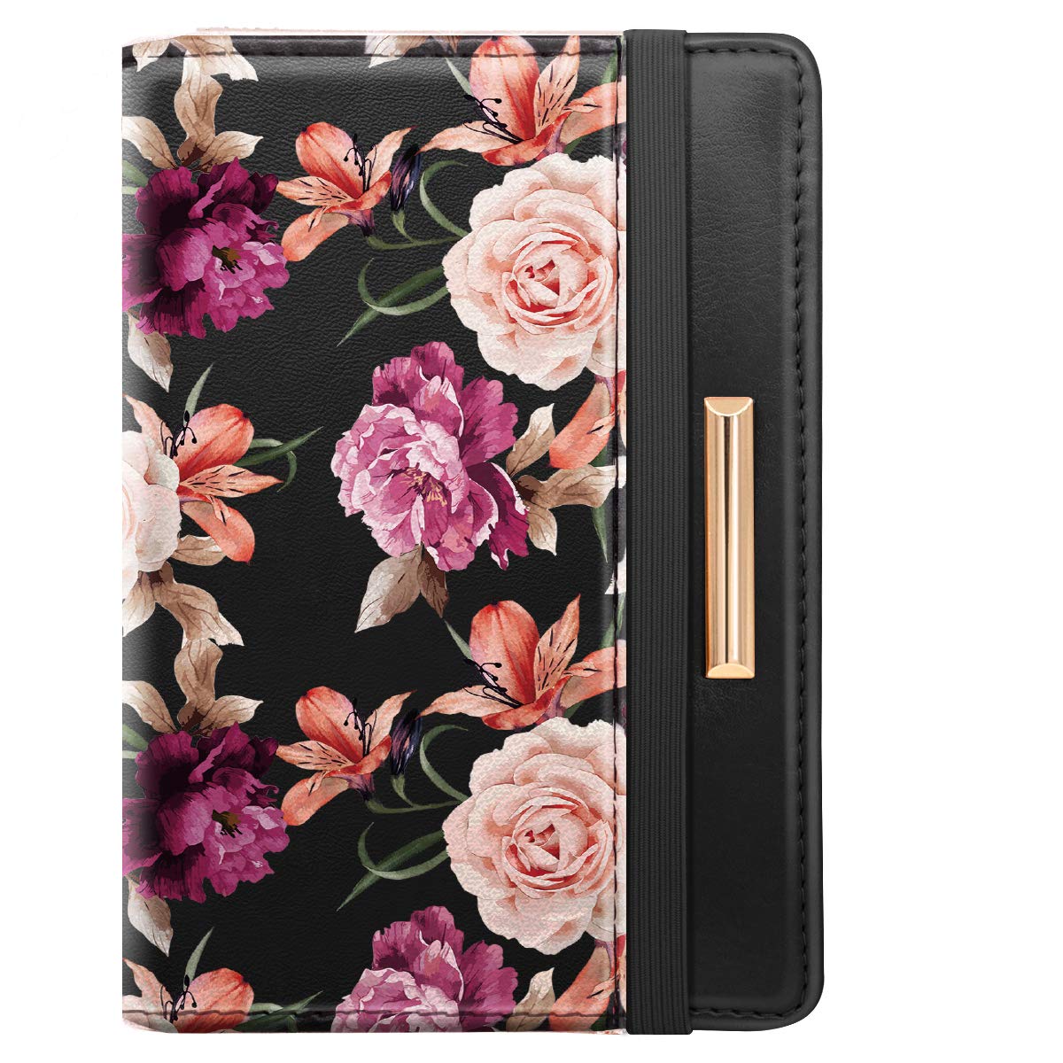 Passport Holder Cover RFID Blocking Cute Slim Travel Passport Wallet for Women,Black