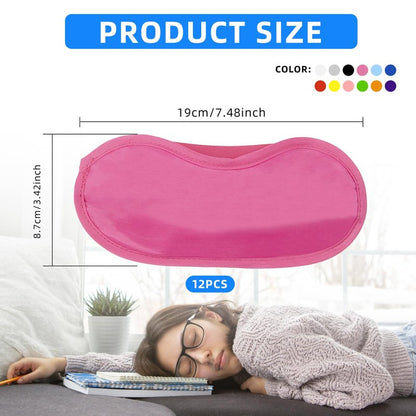 12pcs Eye Mask Sleep Masks Blindfolds Multicolor Sleeping Mask Blindfold Eye Cover Team Building Games Party with Nose Pad and Adjustable Strap for Women Men Kids