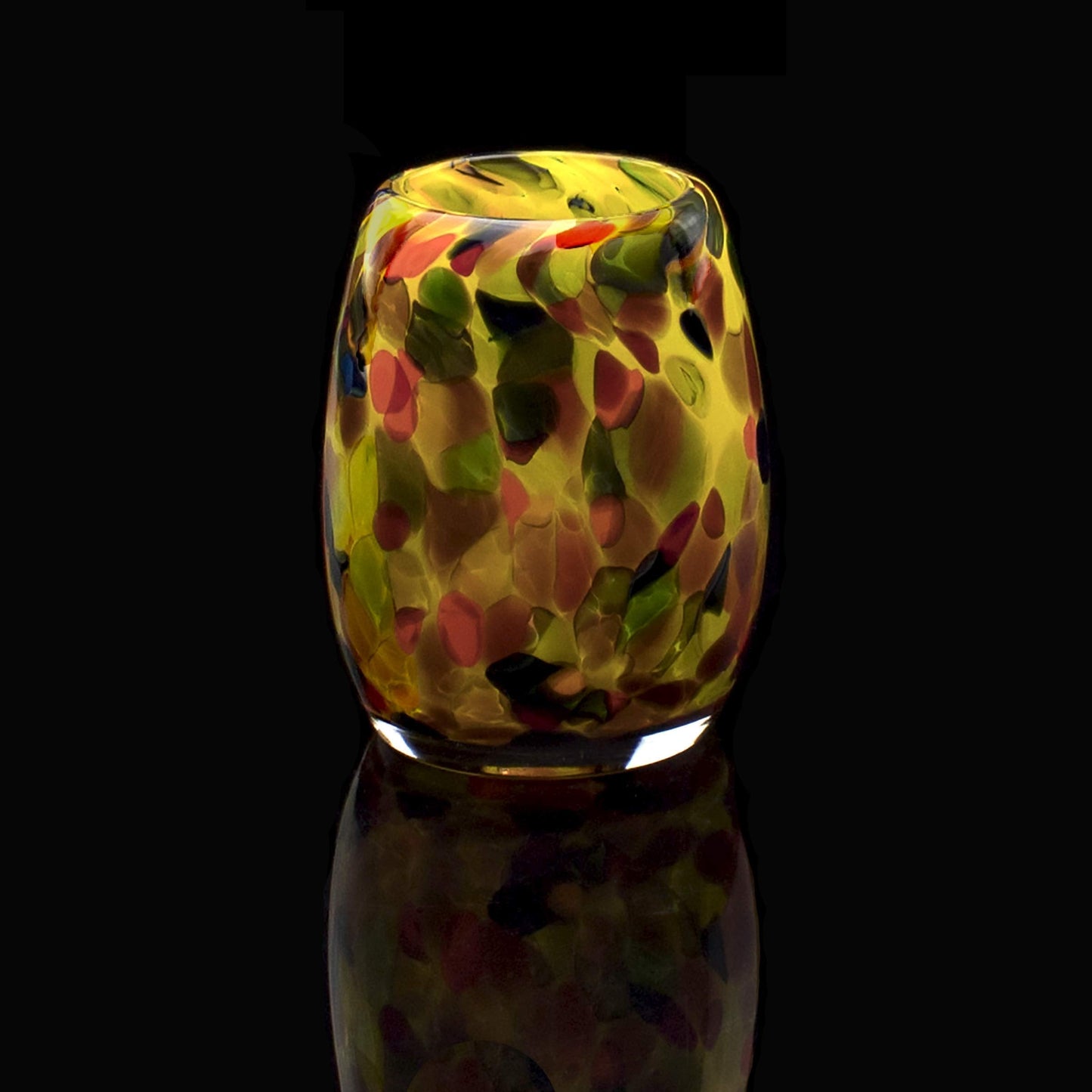 Totally Blown Glassworks Votive Candle Holder, Handmade Blown Glass, Accent Vase, Centerpiece, Home Decor, Artist Dehanna Jones, Seattle, WA. (Yellow MM Brick Road)