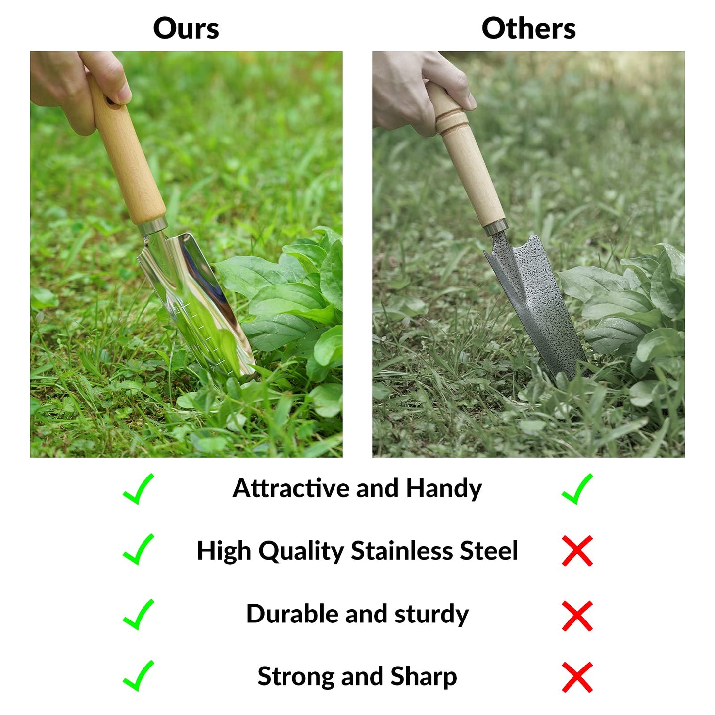 SOLIGT Garden Tools Set with Basket, Heavy Duty Stainless Steel Gardening Hand Tool with Wood Handle, Pruning Shears, Gloves - Perfect Gardening Gifts Planting Supplies for Women Men