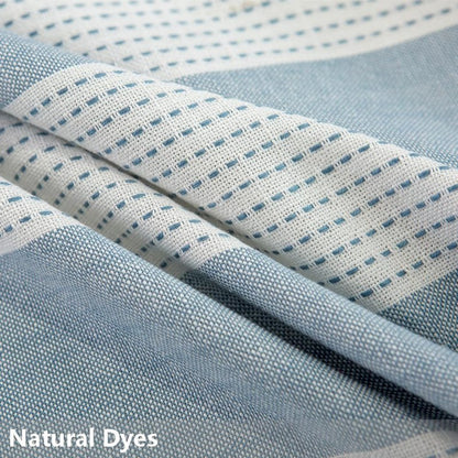 TruDelve Blue and White Stripe Cloth Tablecloths 55 x 70 inch Table Cloth Rectangle Table Fabric Cotton Tablecloths for Rectangle Tables (70"x55", Blue)