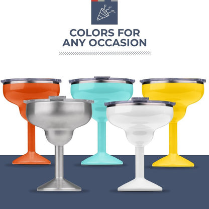 ORCA Rita | Temperature Insulated, Stainless Steel Margarita Glass, Lidded Tumbler for Cocktails, Wine & Cold Drinks — Turquoise
