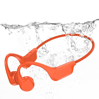 RR SPORTS Bone Conduction Bluetooth Headphones-SwimBeats,IP68 Waterproof Swimming Headphones with 32GB MP3 Player, Lightweight Open Ear Design for Swimming/Surfing/Marathon/Cycling(Orange