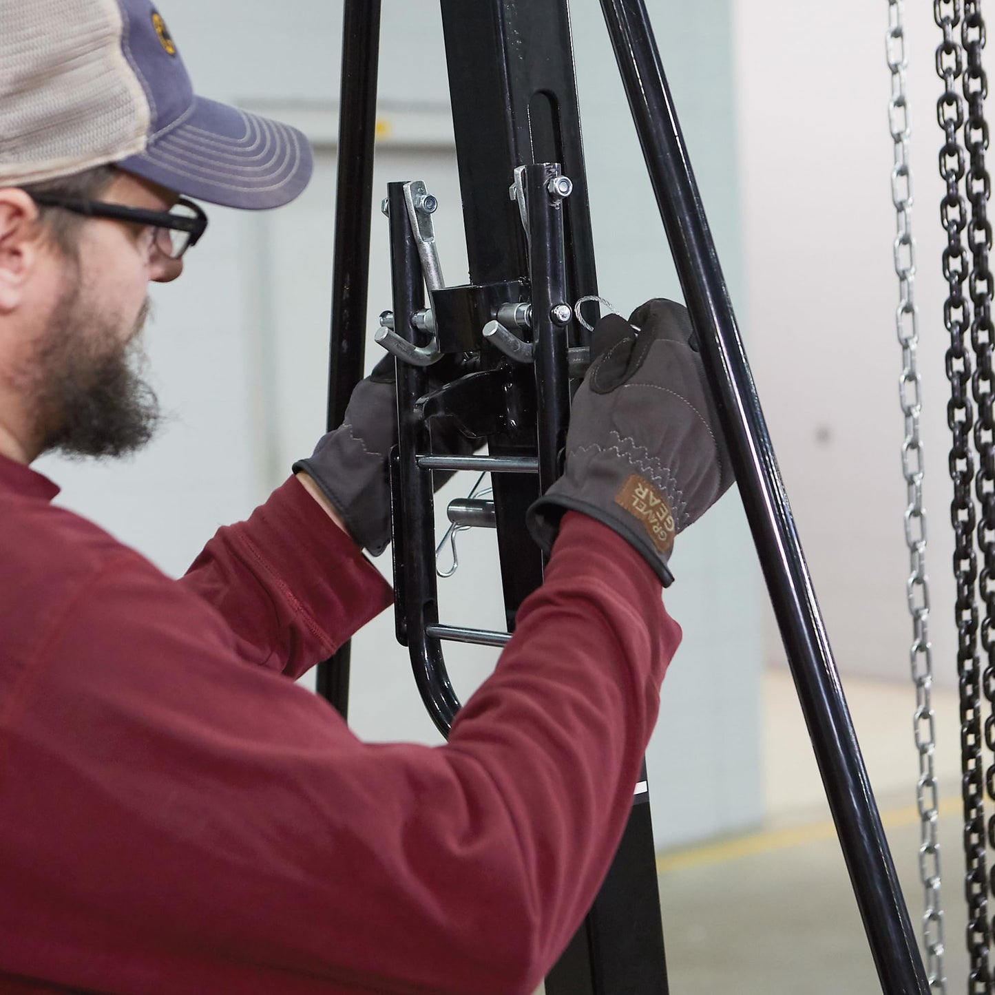 Strongway Adjustable Gantry Crane, 4000-Lb. Capacity, 8.2ft.–12.14ft. Lift