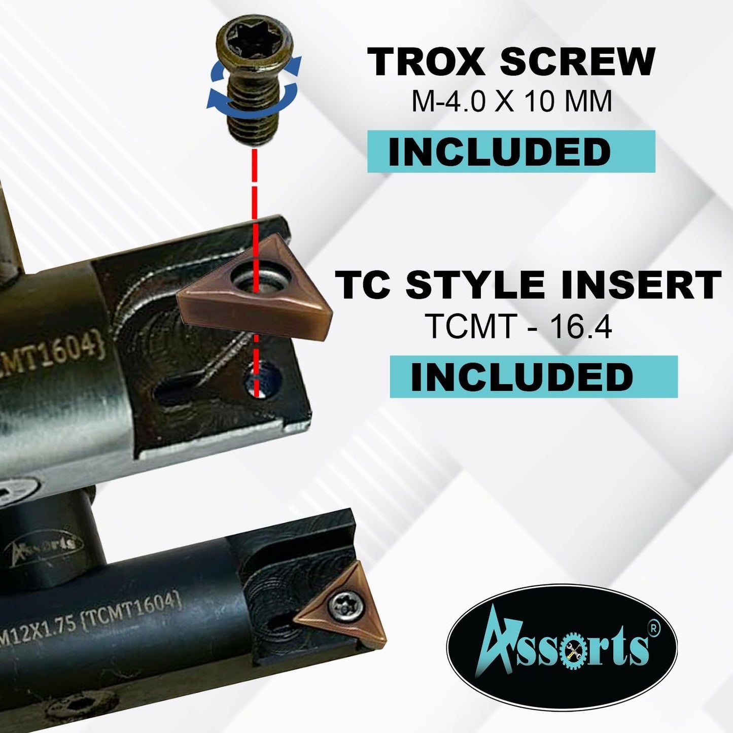 Assorts 5″ Balanced Fly Cutter Indexable Face Milling Cutter with MT-3 Shank (M12 × 1.75 Drawbar), Single TCMT1604 Insert, Torx Screw & Star Key Included