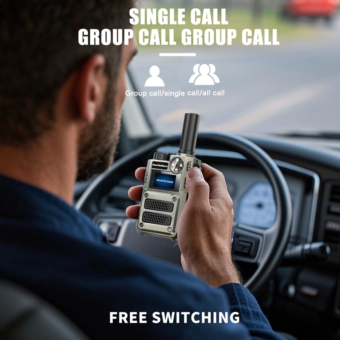 （Lifetime Free） Global Unlimited Range 4G LTE PoC Rapid Walkie Talkies Long Range Two-Way Radios 5000+ Miles with Nationwide Range,SOS Alert Long Distance Radios for Truck Fleet,Construction site