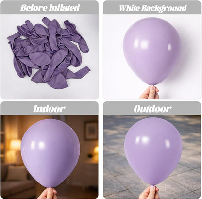 Voircoloria Lilac Balloon Garland Kit - 90-Pack of 5-18 Inch Balloons for Weddings, Birthdays & Parties
