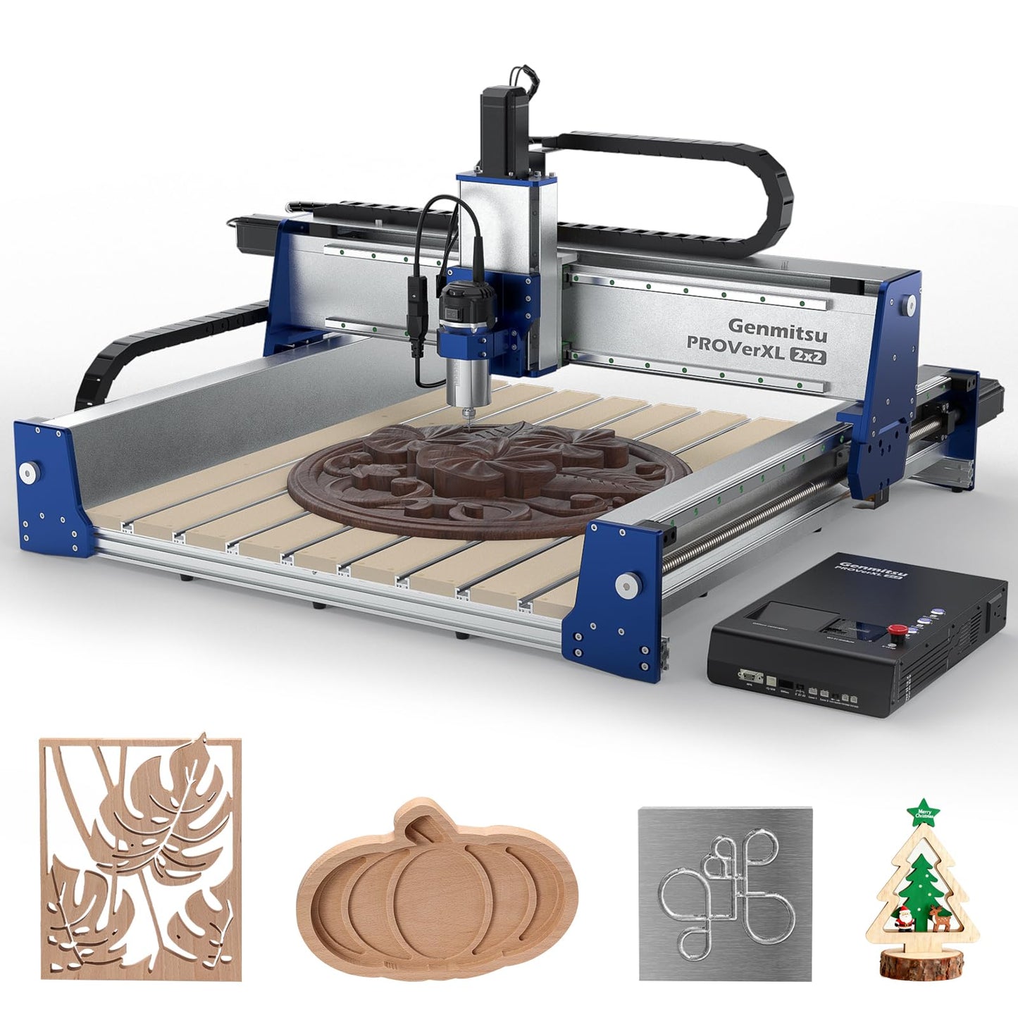Genmitsu PROVerXL 2X2 CNC Router Machine, 2' x 2' CNC Machine with 710W Spindle, Closed-loop Stepper Motor, for Wood Metal Carving, WiFi & APP Supported, Work Area 26.76'' x 26.76'' x 4.44'