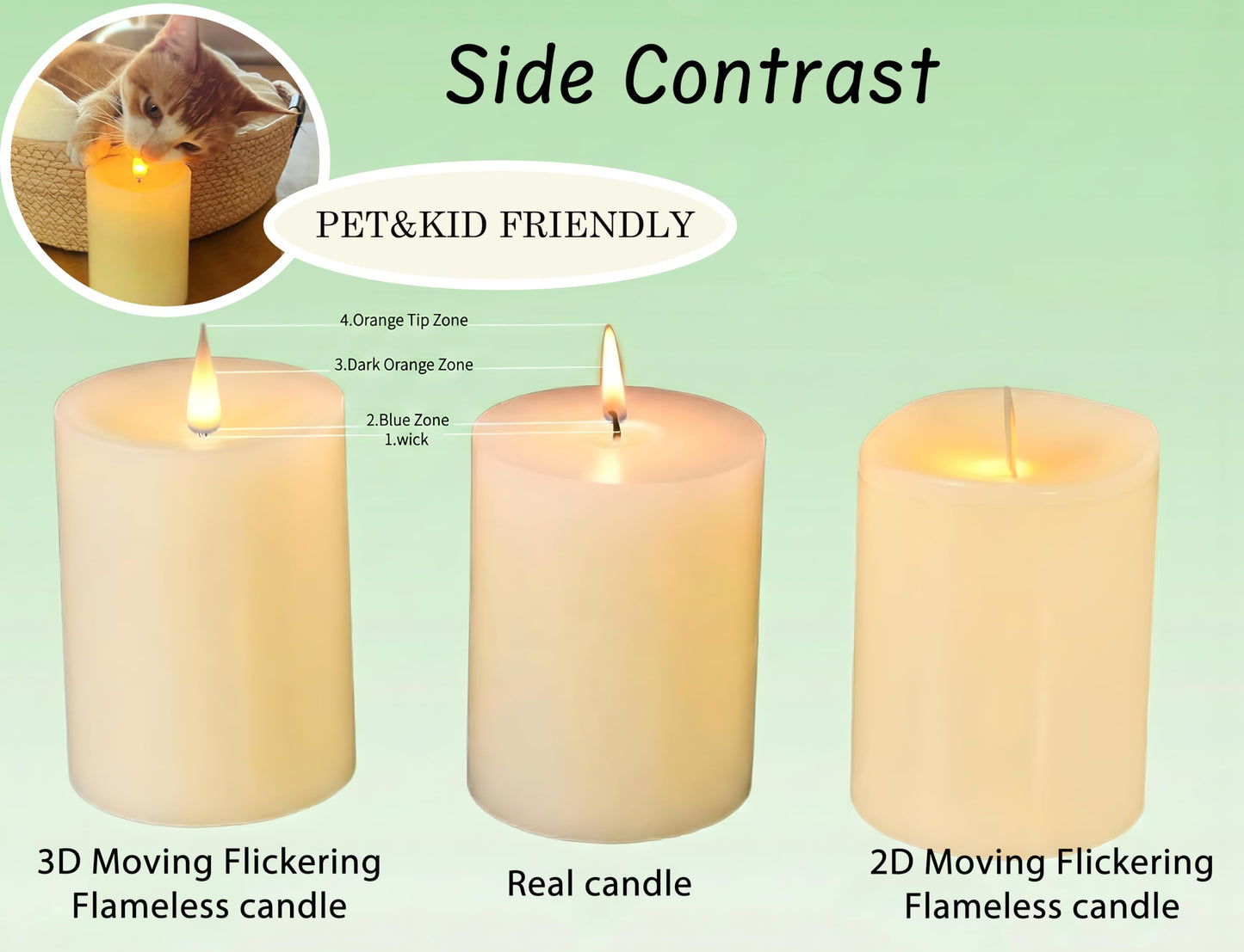 CozierGlow Shiny Metallic Silver Flameless Pillar Candles, Patented 3D Realistic Moving Flickering Flame with Remote Timer, Battery Operated 400hrs for Wedding, Holiday, Party, Decor, Gift(Set of 3)