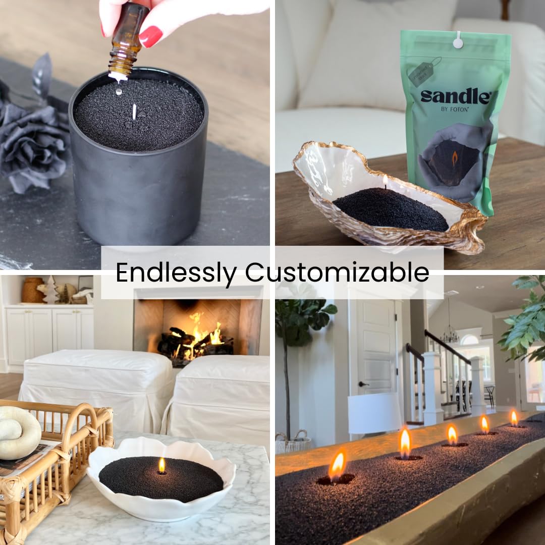 Foton Sandle Pearled Candle – Tri-Pack (3 x 10oz) – Vanilla, Clean Laundry & Black Unscented, Non-Toxic, Luxury & Long-Lasting – Up to 180 Hours – with 15 Wicks Each