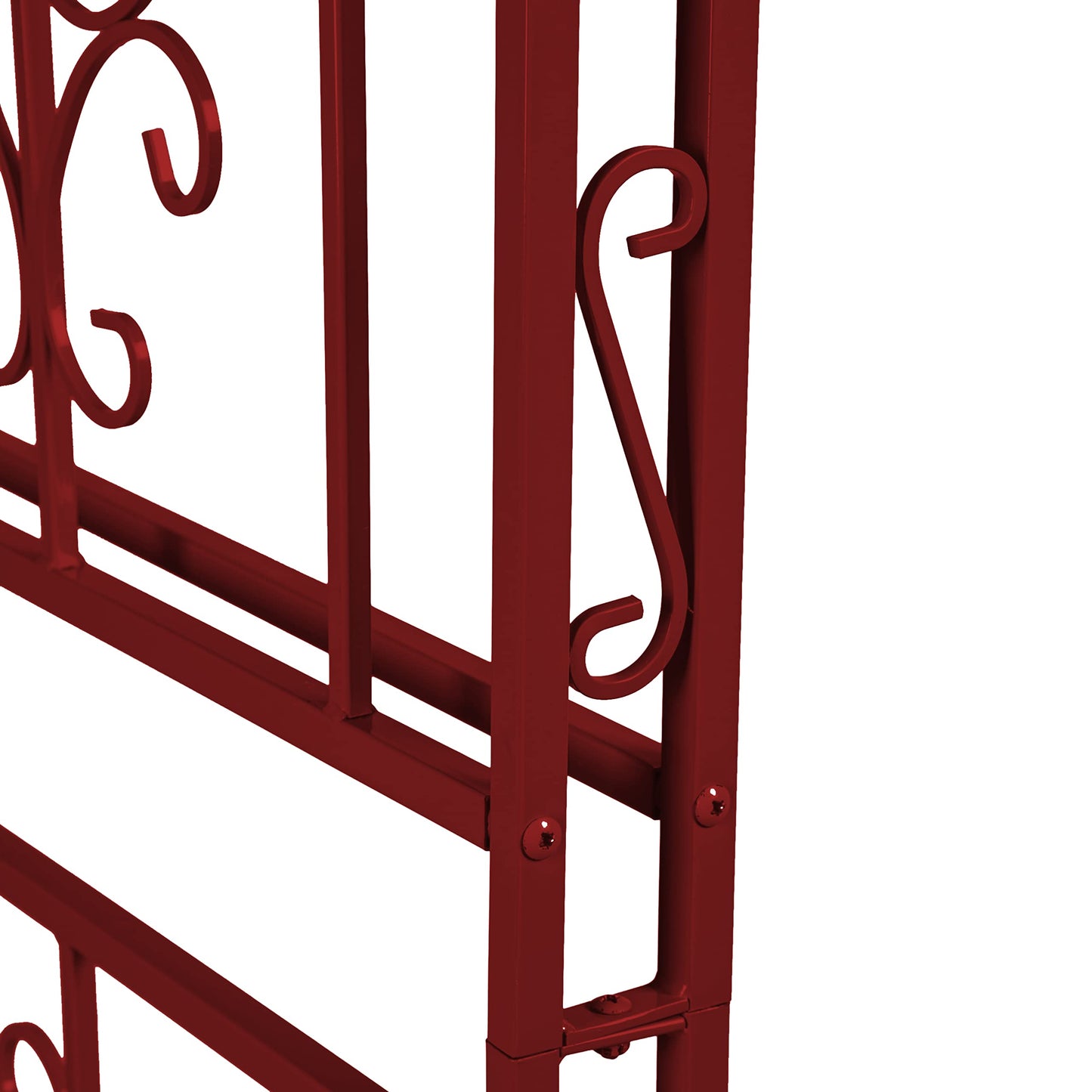 Plow & Hearth Arch Metal Outdoor Garden Arbor, 84 inches Tall, Iron Trellis Lattice for Climbing Plants, Wedding Arch, Outdoor Patio Décor (Red)