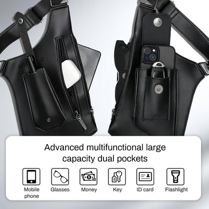 2026 Anti-Theft Double Shoulder Armpit Bag for Men Vest Bag Concealed Carry Holster with Adjustable Straps, Multi-Pocket Underarm Pouch for Travel, Outdoor Running, cycling & Daily Commute etc（black）