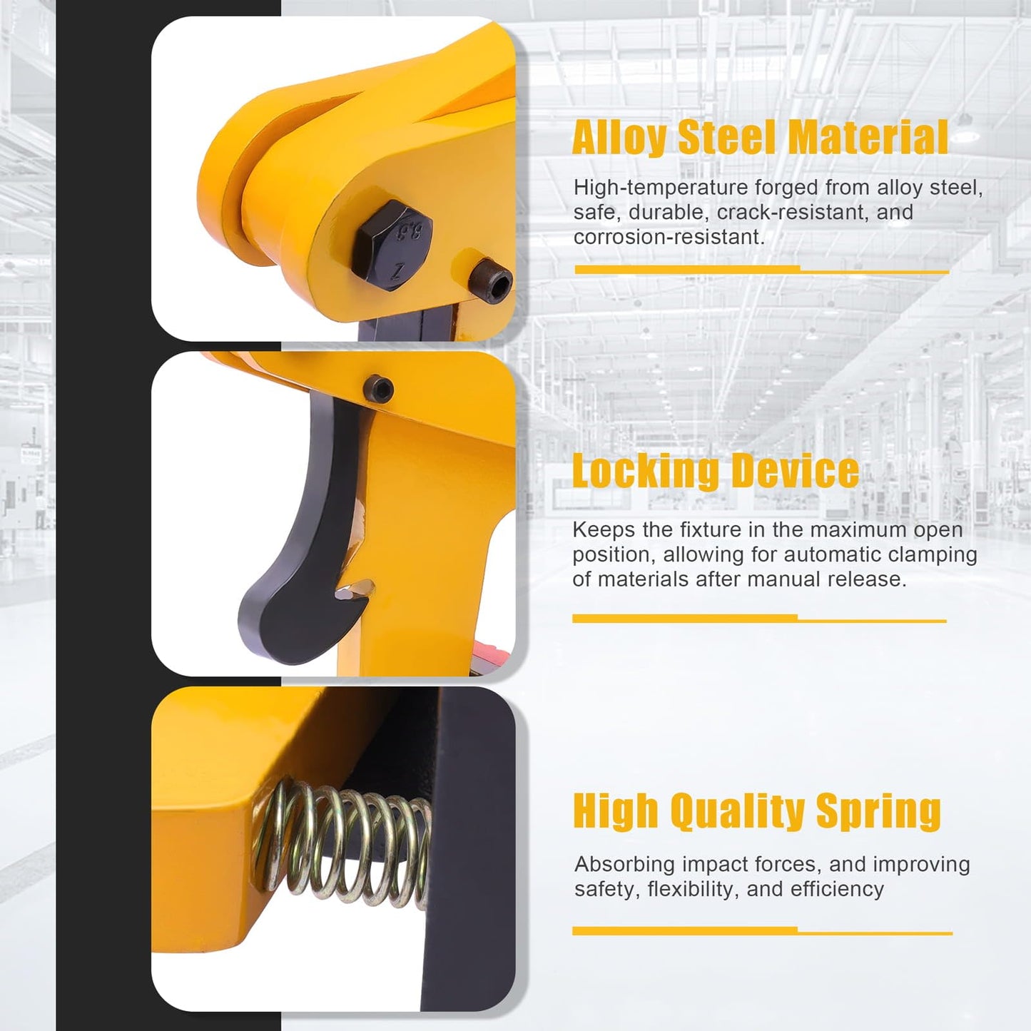 GRYVOZE 860lbs Granite Slab Lifting Clamp, 1.2"-3.4" A Shaped Heavy Duty Stone Lifter Equipment, Marble Carrying Clamps Tongs, also Suitable for Concrete, Steel, Rocks, Curbstones and Glass