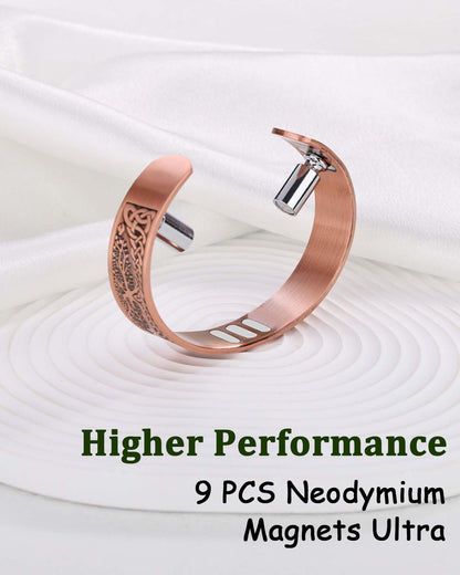 MagEnergy Copper Bracelet for Men, 9X Strength Magnetic Bracelet with 5000 Gauss Magnets, 99.99% Pure Solid Copper, Men's Jewelry Gift