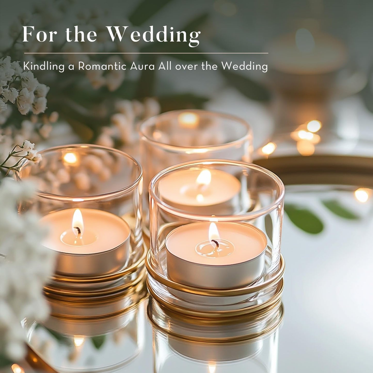 Ashlux Unscented Candle Set, 4H Tea Lights | Unscented Dripless Smokeless Clean Burning Long Lasting Candles for Wedding Home Decor Dinner Church Holiday