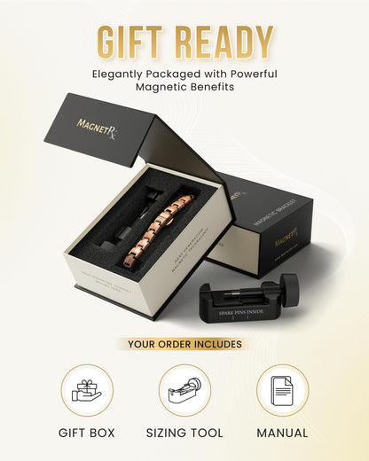 MagnetRX® Magnetic Copper Bracelets for Women - EllipseMAX 5X Strength 5,000 Gauss Magnets - Designed in USA & Patent Pending - Premium Womens Copper Bracelet with Adjustable Length