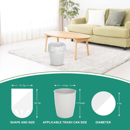 Magesh 4 Gallon Trash Bags - Strong, Leakage-Free, Unscented Thick Bags for Small Trash Cans | 15L, 105 Count, Clear
