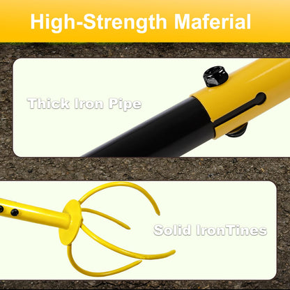 Garden Hand Tiller with Ergonomic Handle, Steel Cultivator Tiller Lawn Aerator Soil Lossener Manual Twist Tiller for Gardening