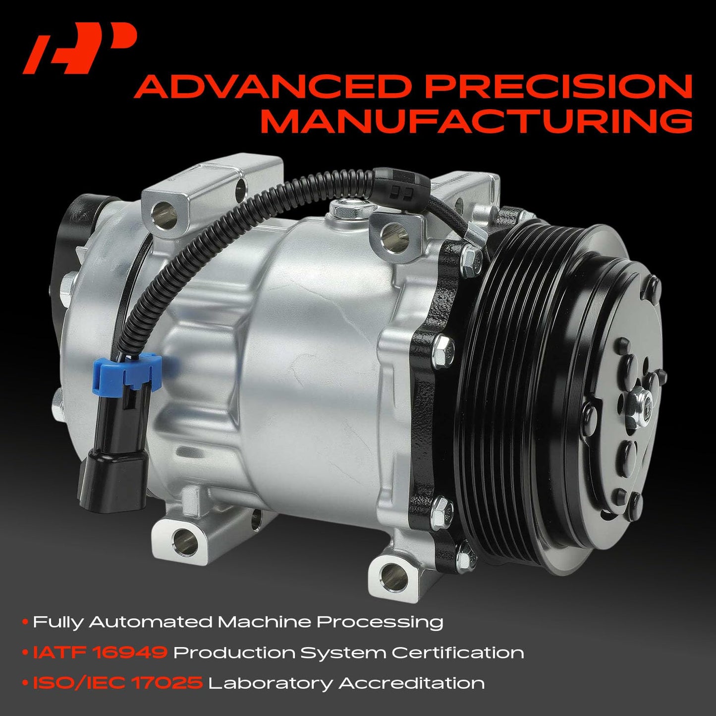 A-Premium Air Conditioner AC Compressor with Clutch Compatible with Freightliner Century Class/Classic/Classic XL 2002-2007, Columbia 2003-2004/2006, FC70/FL50 2004-2004, FS65, M2 106, MB60, MB70