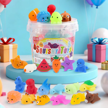 35pcs Mochi Squishy Toys, Mini Squishy Fidget Toys, Party Favors for Kids 4-8-12, Classroom Birthday Xmas Gifts Treasure Box Prizes Goodie Bag Stuffers, Carnival Prizes in Bulk
