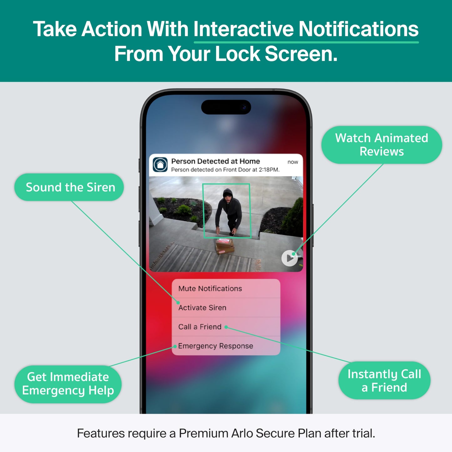 Arlo Essential Security Camera (3rd Gen - 2025 Release) 3 Cam + 3 Solar Panels + 6 Months of Secure Plus Plan - 2K, Person Recognition, Package Detection, Animated Preview, Dual-Band WiFi, White