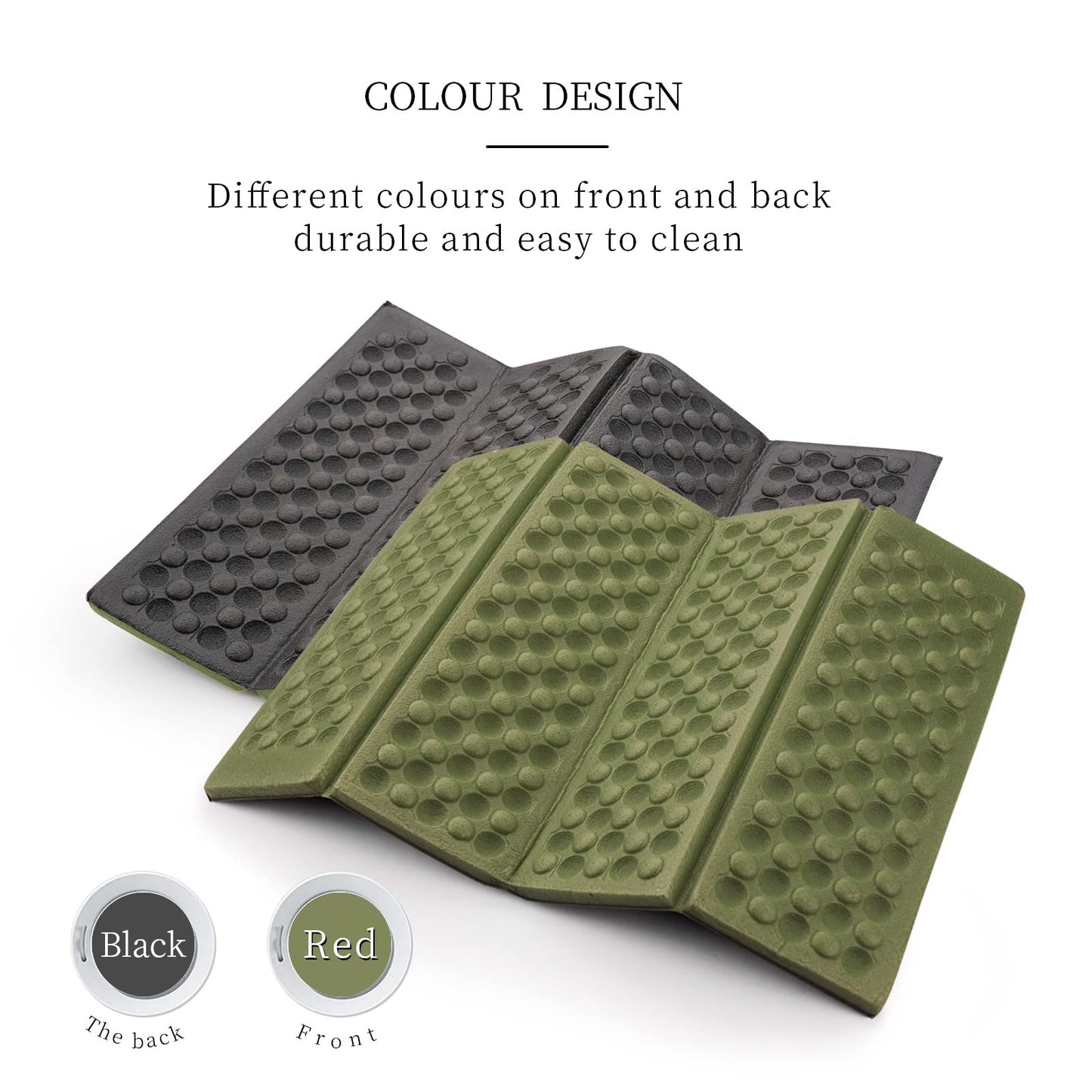 Sitting Pad for Backpacking, Sit Upon Pads Camping Hiking,Outdoor Foam Folding Mat, Small Seat Cushion, Compfort, Portable and Lightweight Green