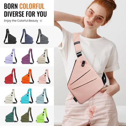 WANDER PLUS® Anti Theft Crossbody Travel Bag for Women Men, Multi-Pocket Crossbody Bag, Slim Sling Bag with Adjustable Strap