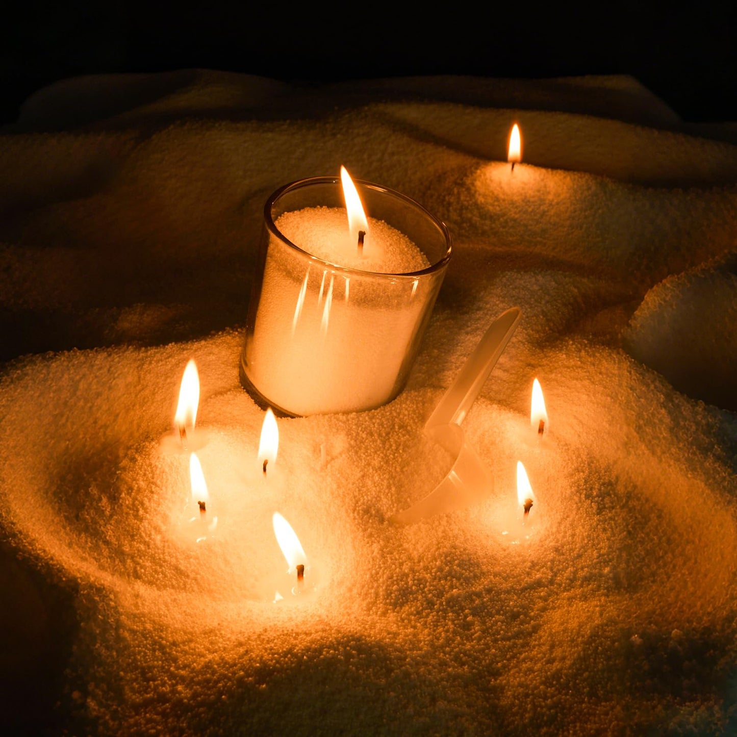 Candle Sand 4LB Sand Candles with Wicks Candle Making Kit Refillable Candle Wax Pearled Candles Sands and Wicks(50) Candles Refill Kit for Weddings, Dating, Halloween, Christmas