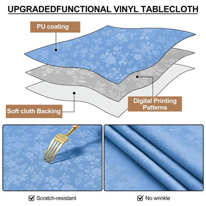 Smiry Rectangle Table Cloth, Waterproof Heavy Duty Vinyl Tablecloths, Wipeable Washable Table Cover for Kitchen and Dining Room (Christmas Green, 52" X 70")