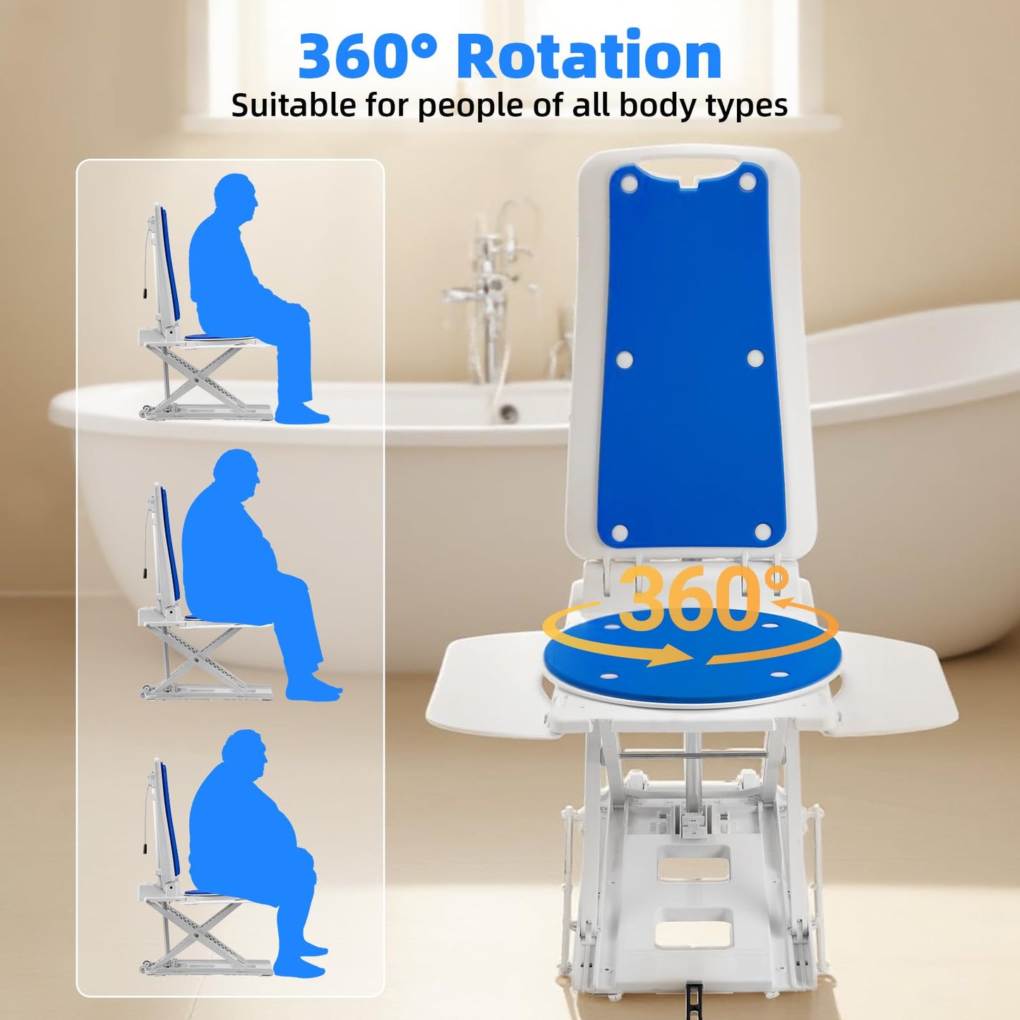 Lift Chair, Chairs Lift Assist Devices for Seniors, Electric Chair Lift Assist for Elderly, Device to Lift Elderly Off Floor, 300 Lbs Capacity, Safety & Waterproof Design, Net Weight 24 Lbs (Blue)