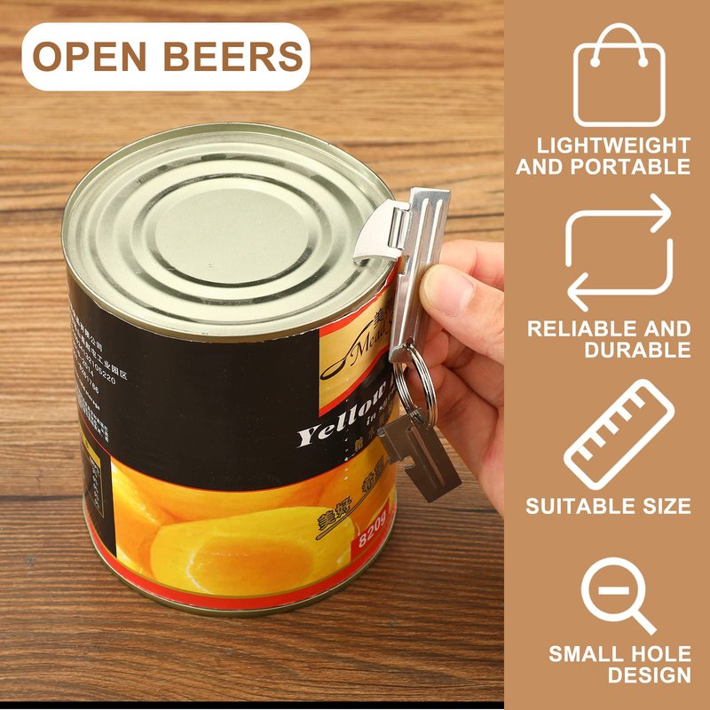 P-38 and P-51 Military Style Can Openers with Key Rings Stainless Steel Camping Can Opener Portable for Kitchen Travel Camping Survival(12 Set)