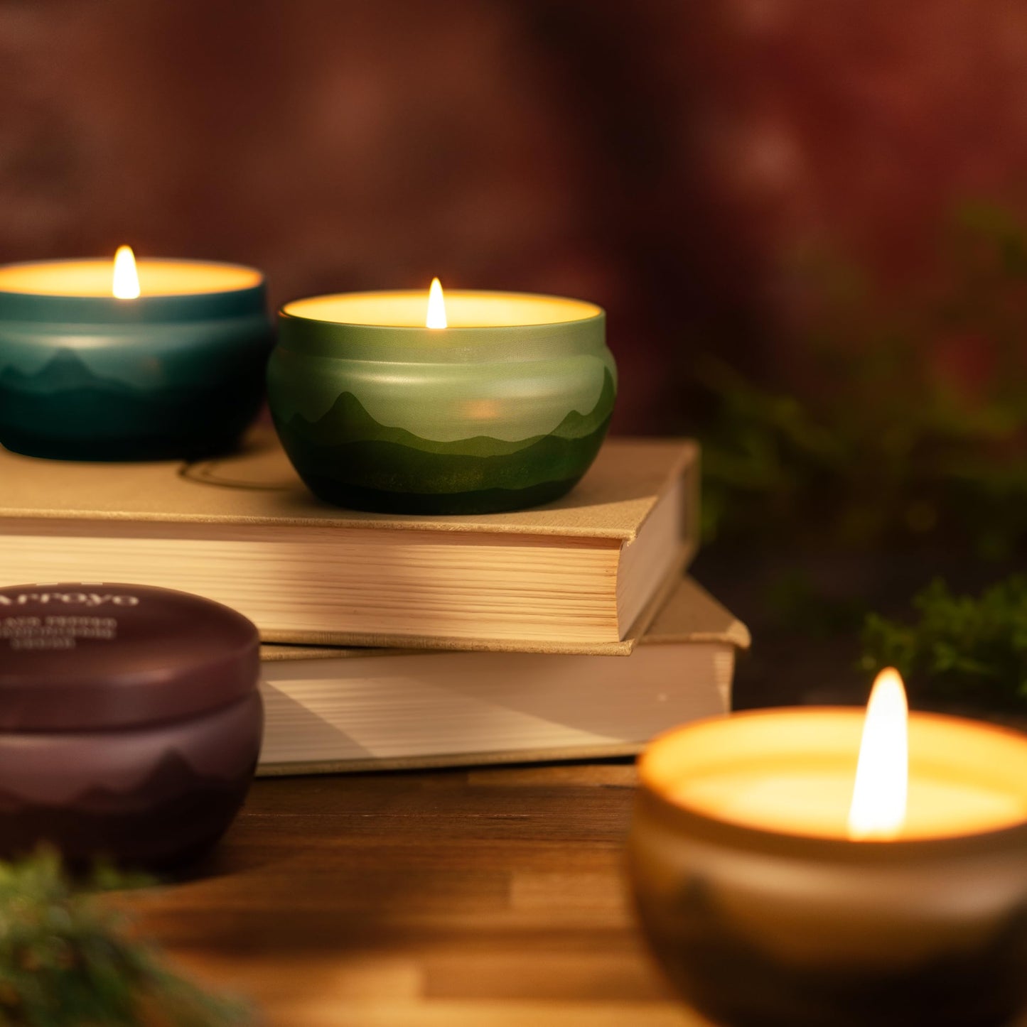 Bluecorn Aromática Holiday Candle Gift Set, 3 Tins Pumpkin, Ponderosa Pine & The Woodsy, Vegan Coconut Wax, Clean Burning & Long Lasting Candles, Candle Set, American Made, 3 Ct, 8 Oz Each
