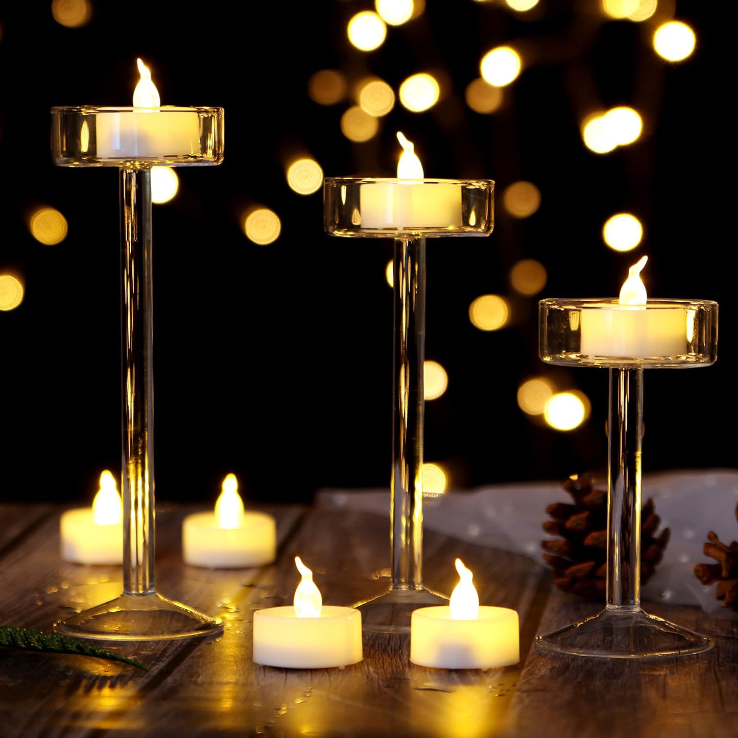 AGPTEK Timer Flickering Tea Lights,24 Pack Flickering LED Candles with Timer Battery-Operated Flameless Tealight Candles for Wedding Holiday Party Home Decoration-Warm White