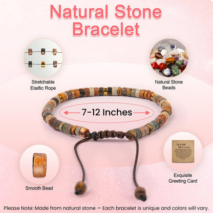 ZOKCC Graduation Bracelet Gifts for Her：Graduation Bracelets for Women Middle High School College Graduates - Healing Natural Stone Inspirational Gifts Bracelets for Women