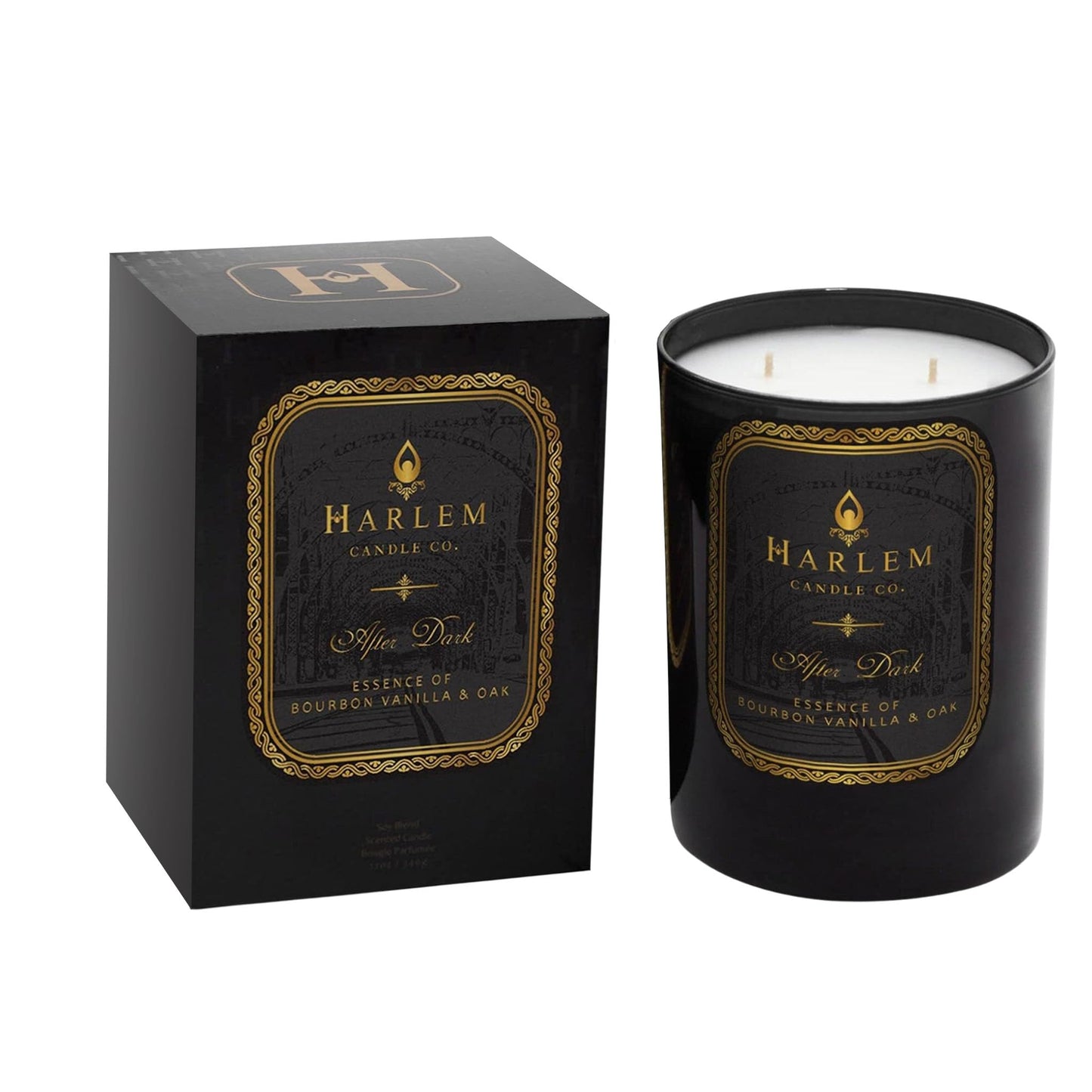 HARLEM CANDLE CO. After Dark - Luxury Scented Soy Candle, 11 oz - 80-Hour Burn Time | Bergamot, Saffron, Bourbon Vanilla, Oak | Scented Candles for Home