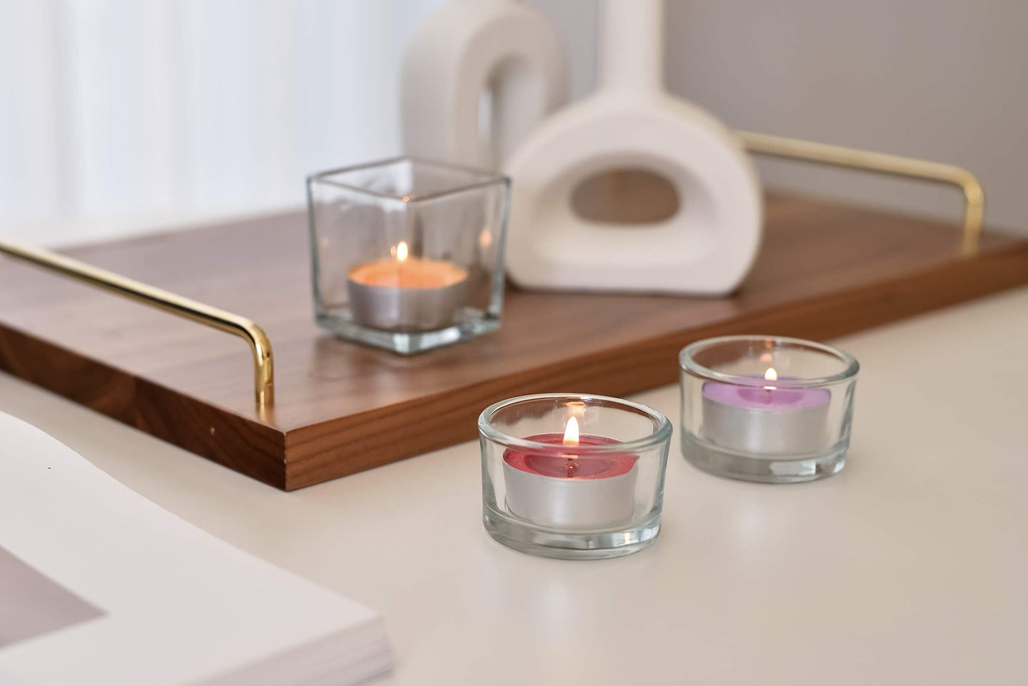 COCODOR Scented Tealight Candles/Tea Rose / 25 Pack / 4-5 Hour Extended Burn Time/Made in Italy, Cotton Wick, Scented Home Deco, Fragrance, Mother's Day