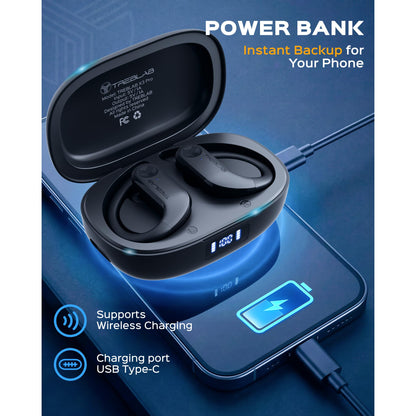TREBLAB X3 Pro - Sports Wireless Ear Buds Bluetooth - Comfortable Workout Headphones with Secure Ear Hooks, 9H Long Battery Life, IPX5 Sweatproof Earphones, Noise Isolation Over Ear Earbuds