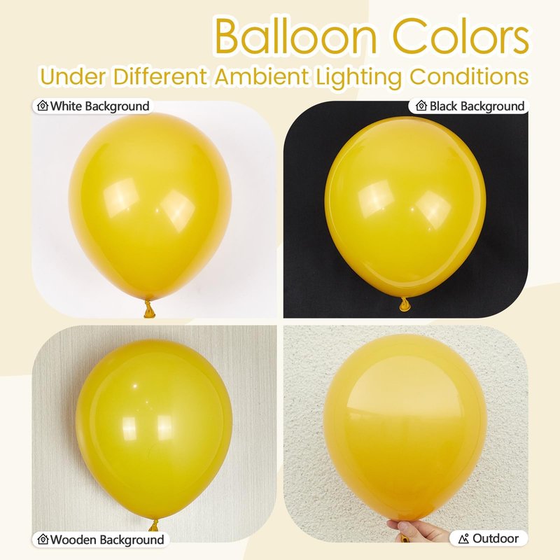 Mustard Yellow Balloons 12 inch, Mustard Yellow Latex Balloons 50pcs Party Balloons for Sunflower Bee Thanksgiving Fall Baby Shower Birthday Party Decorations