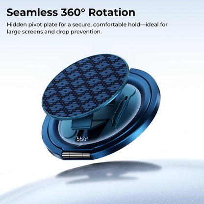 BENKS ArmorPop Magnetic Phone Grip & Stand for MagSafe, 360° Rotation Adjustable Phone Ring Holder for iPhone 17/16/15/14/13/12 Series, Durable Kevlar Design