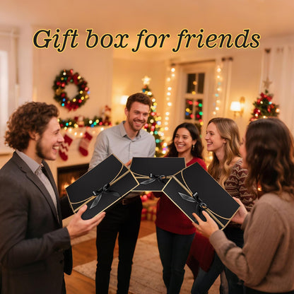 WLUSEAXI 10Pack Black Gift Boxes, 10.6x7.8x3.1Inch Bridesmaid Proposal Box with Ribbons, Gift Boxes with Lids for Presents, Mother's Day, Wedding, Groomsmen Proposal, Birthday Party