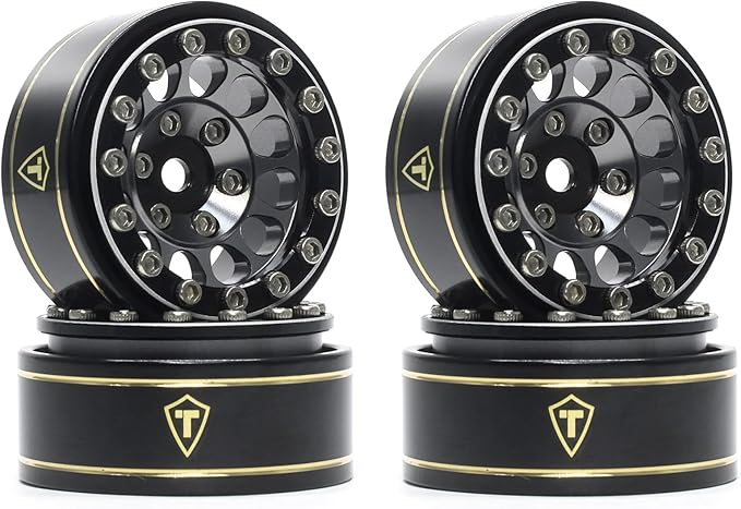 TREAL 1.0 Beadlock Wheels 12 Spokes Classic Rims (4P) for SCX24 AX24 FCX24 TRX4M 1/24 1/18 Crawler Car-Type I(Gray)