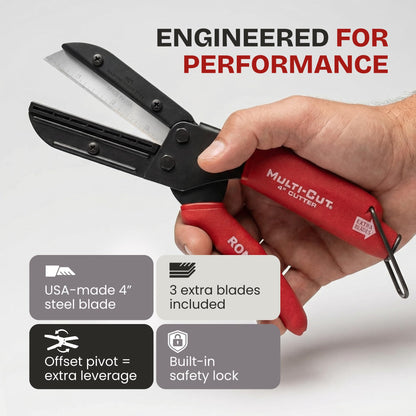 Ronan Multi-Cut 401 Cutting Tool - Wood, Box, Branch, Plant, Plastic, Rope, Leather, Linoleum, Rubber Cutter, DIY Utility All Purpose Multi-Cutting Device