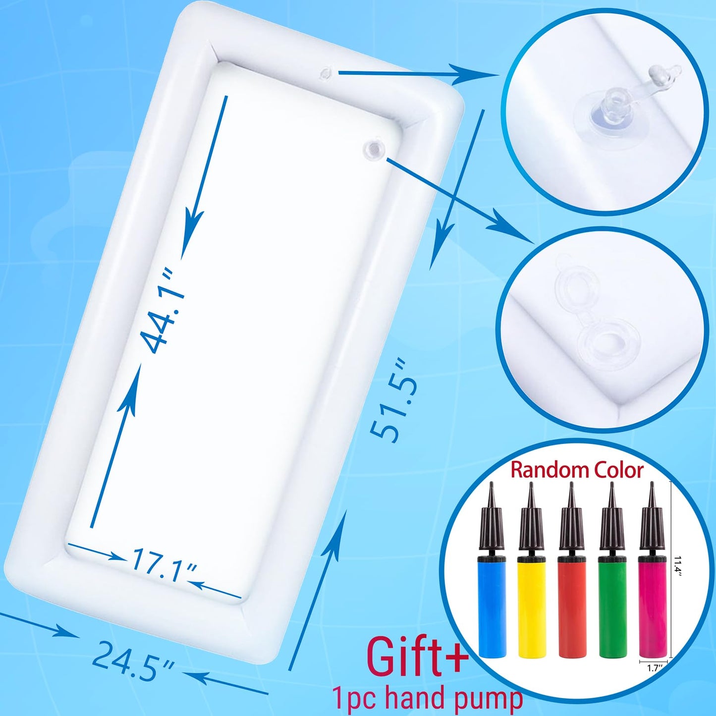 3PCS Inflatable Serving Trays Salad Ice Bar Food Drink Containers - BBQ Picnic Pool Party Supplies Buffet Luau Cooler,with a Drain Plug