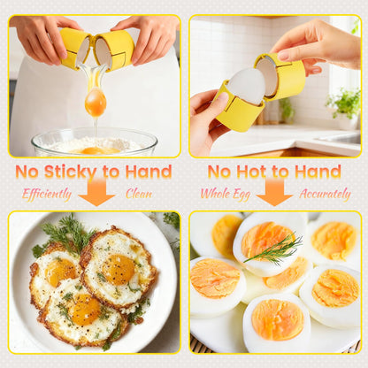 Upgraded 2 in 1 Egg Shell Opener, Hard Boiled Egg Peeler Cracker with Piercer, Cute Egg Separator for Raw Eggs, Home Kitchen Gadgets Tool, 1 Pack