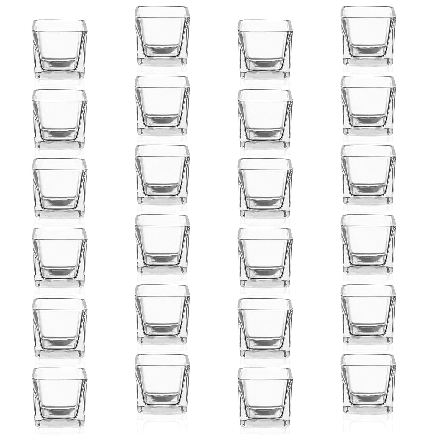 Royal Imports Candle Holder Square Cube Votive Tealight Glass for Wedding, Birthday, Holiday & Home Decoration, Set of 24