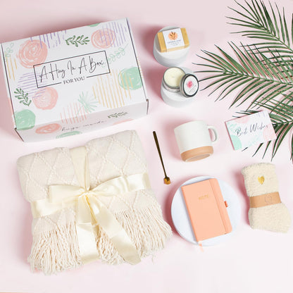 Self Care Get Well Soon Gifts for Women - Care Package Birthday Set Box for Women, Sympathy Gifts Inspirational Thank Thinking of You Basket Christmas Gift for Her Mom Girlfriend Wife Grandma Friend